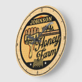 Honey Bee Boerderij Gepersonaliseerde NAAM Sweet B Grote Klok (Hoek)