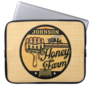 Honey Bee Boerderij Gepersonaliseerde NAAM Sweet B Laptop Sleeve