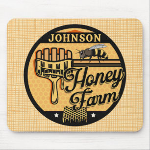 Honey Bee Boerderij Gepersonaliseerde NAAM Sweet B Muismat