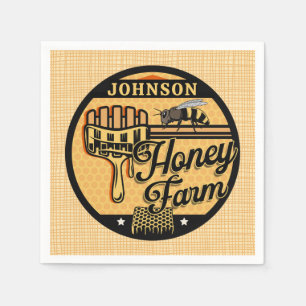 Honey Bee Boerderij Gepersonaliseerde NAAM Sweet B Servet