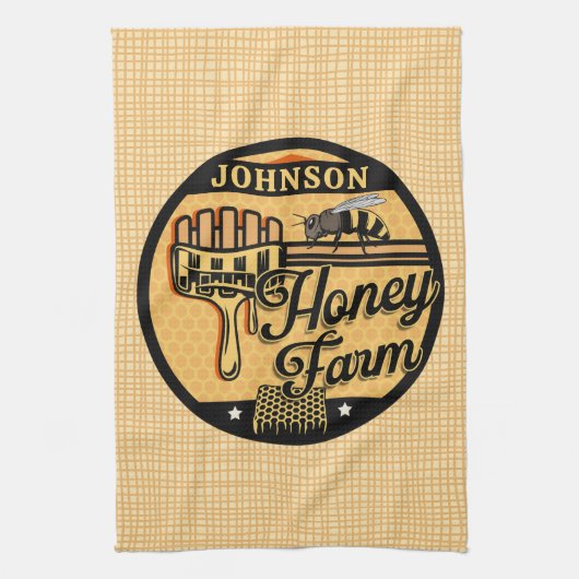 Honey Bee Boerderij Gepersonaliseerde NAAM Sweet B Theedoek (Verticaal)