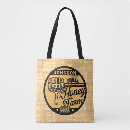 Honey Bee Boerderij Gepersonaliseerde NAAM Sweet B Tote Bag (Voorkant)