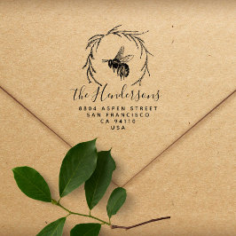  Honey Bee Botanische Familie Retouradres Rubberstempel