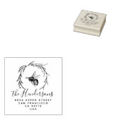  Honey Bee Botanische Familie Retouradres Rubberstempel (Gestempeld)