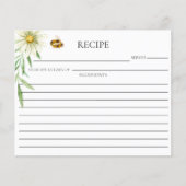 Honey Bee Bridal Shower Double Sided Recipe Card (Voorkant)