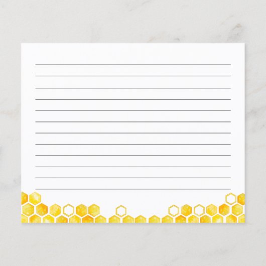 Honey bee bridal shower recipe card (Achterkant)