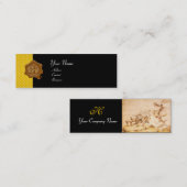 HONEY BEE BROWN WAX SEAL / Cupid the Honey Thief Mini Visitekaartje (Voorkant / Achterkant)