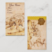 HONEY BEE BROWN WAX SEAL / Cupid the Honey Thief Visitekaartje (Voorkant / Achterkant)