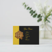 HONEY BEE BROWN WAX SEAL / Cupid the Honey Thief Visitekaartje (Staand voorkant)