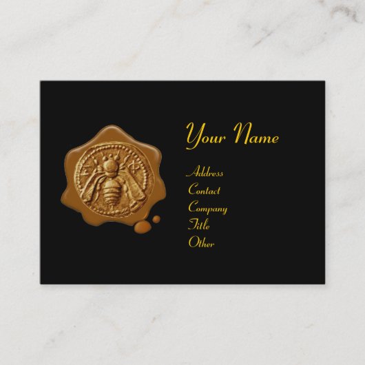 HONEY BEE BROWN WAX SEAL / Cupid the Honey Thief Visitekaartje (Voorkant)