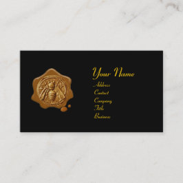 HONEY BEE BROWN WAX SEAL / Cupid the Honey Thief Visitekaartje