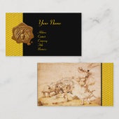 HONEY BEE BROWN WAX SEAL / Cupid the Honey Thief Visitekaartje (Voorkant / Achterkant)