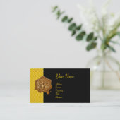 HONEY BEE BROWN WAX SEAL / Cupid the Honey Thief Visitekaartje (Staand voorkant)