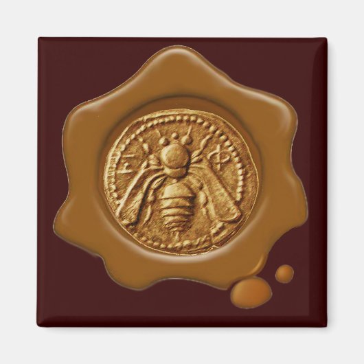 HONEY BEE BROWN WAX SEAL MAGNEET (Voorkant)