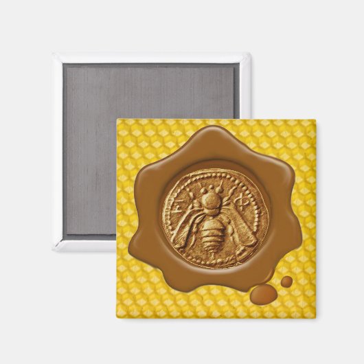 HONEY BEE BROWN WAX SEAL MAGNEET (Voorkant / Achterkant)