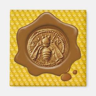 HONEY BEE BROWN WAX SEAL MAGNEET