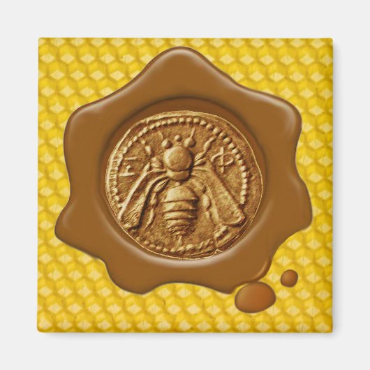 HONEY BEE BROWN WAX SEAL MAGNEET (Voorkant)