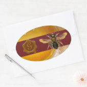 HONEY BEE BROWN WAX SEAL MONOGRAM, BEEKEEPER OVALE STICKER (Envelop)
