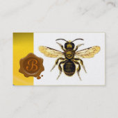 HONEY BEE BROWN WAX SEAL MONOGRAM, BEEKEEPER VISITEKAARTJE (Achterkant)