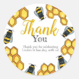Honey bee bumble bee dank u verjaardag gunst ronde sticker