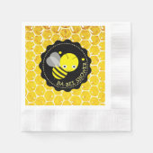 Honey Bee Bumblebee Thlee Babee Shower Napkins Servetten (Voorkant)