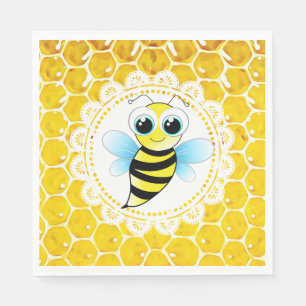 Honey Bee Bumblebee Thleed Baby shower Napkins Servet