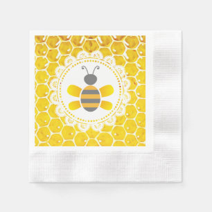 Honey Bee Bumblebee Thleed Baby shower Napkins Servet