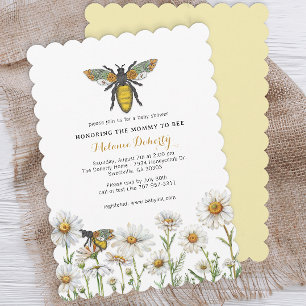 Honey Bee Bumblebee Wildflowers Baby shower Kaart