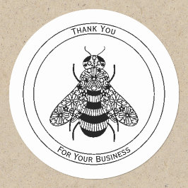 Honey Bee Business Hartelijk dank Ronde Sticker