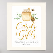 Honey Bee Cards And Gift Baby Shower Table Sign Poster (Voorkant)