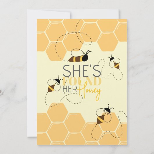 Honey Bee Comb Bruids Douche Uitnodiging (Achterkant)