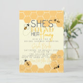 Honey Bee Comb Bruids Douche Uitnodiging (Staand voorkant)