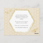 Honey Bee Cream Gold Change the Date Briefkaart (Achterkant)