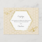 Honey Bee Cream Gold Custom Bridesmaid Voorstel Uitnodiging Briefkaart (Achterkant)