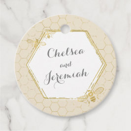 Honey Bee Cream Gold Custom Name Wedding Bedankjes Labels
