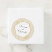 Honey Bee Cream Gold Custom Name Wedding Bedankjes Labels (In situ)