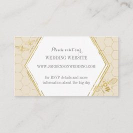 Honey Bee Cream Gold Custom Website Card Informatiekaartje