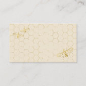 Honey Bee Cream Gold Custom Website Card Informatiekaartje (Achterkant)