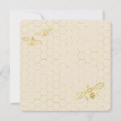 Honey Bee Cream Gold Custom Wedding Invitation Kaart (Achterkant)