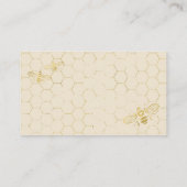 Honey Bee Cream Gold Gift Registry Card Informatiekaartje (Achterkant)