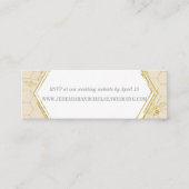 Honey Bee Cream Gold Pattern Custom RSVP Card Mini Visitekaartje (Voorkant)