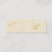 Honey Bee Cream Gold Pattern Custom RSVP Card Mini Visitekaartje (Achterkant)
