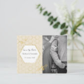 Honey Bee Cream Gold Photo Save the Date Briefkaar Briefkaart (Staand voorkant)