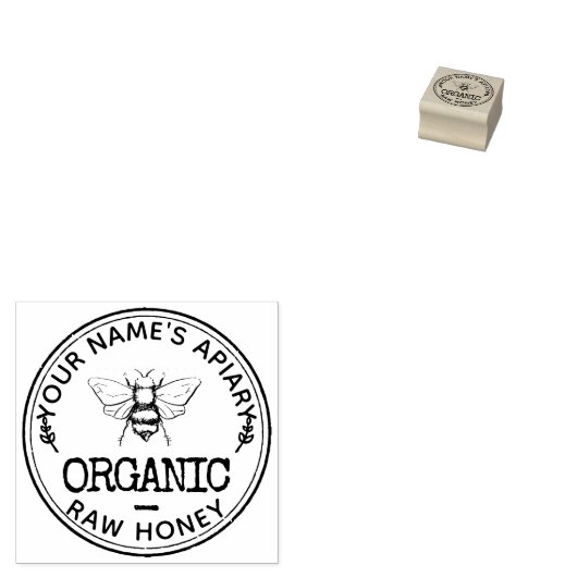 Honey Bee Custom Logo Rubber Stempel voor Labels (Gestempeld)