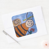 Honey Bee Cute Vierkante Sticker (Envelop)