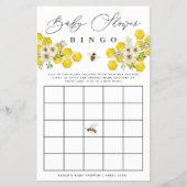 Honey Bee & Daisy Baby Bingo Papier Bingo Kaart (Voorkant)