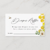 Honey Bee & Daisy Luier Raffle Ticket Baby shower Informatiekaartje (Voorkant)