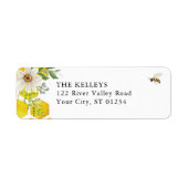 Honey Bee & Daisy Retouradreslabel Etiket (Voorkant)