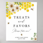 Honey Bee & Daisy Treats and Favors Douche Display Poster (Voorkant)