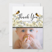 Honey Bee Daisy White Foto Hartelijk dank Kaart (Voorkant)